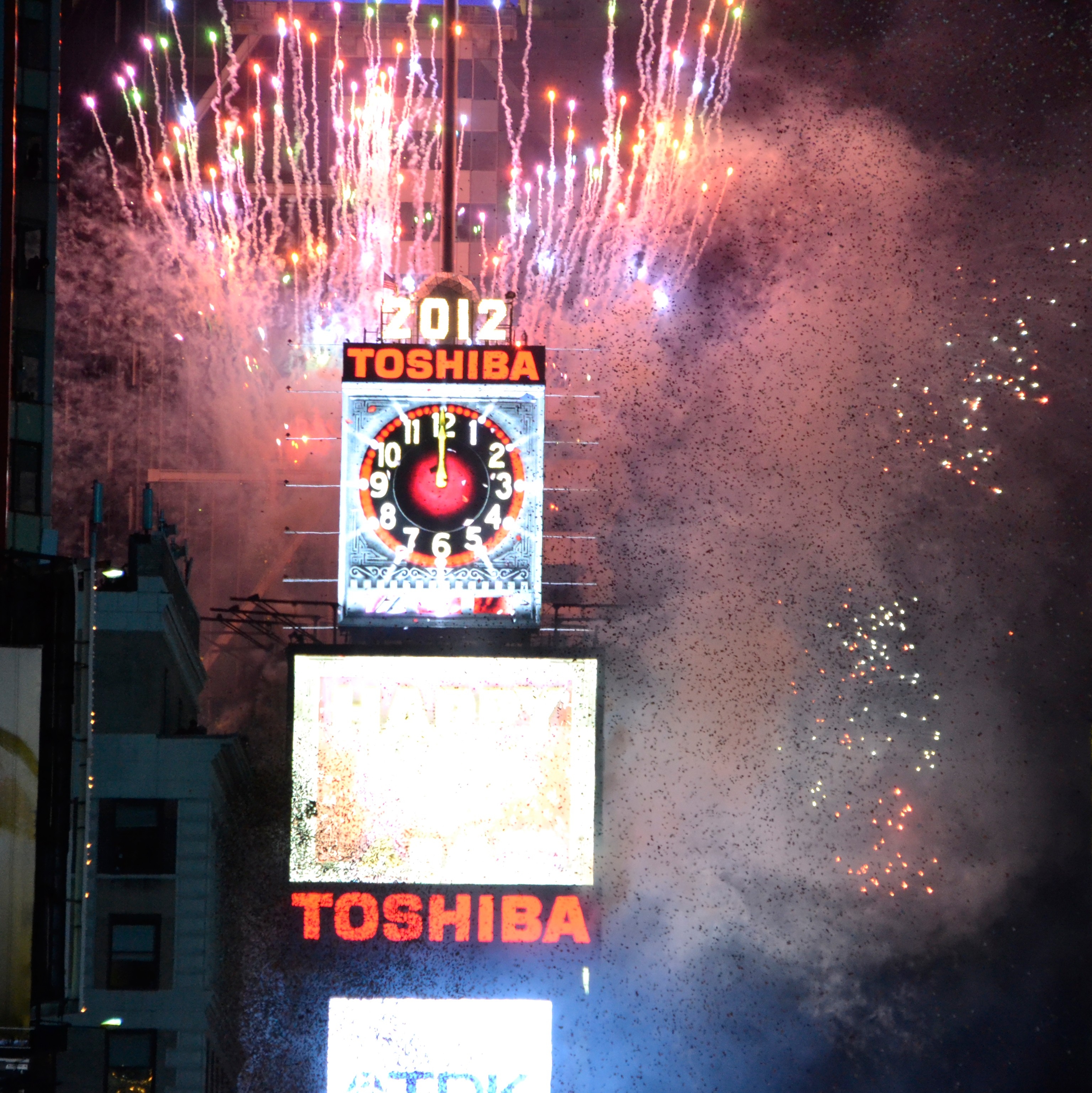 The New Years Eve Ball drop in Times Square from 2012.