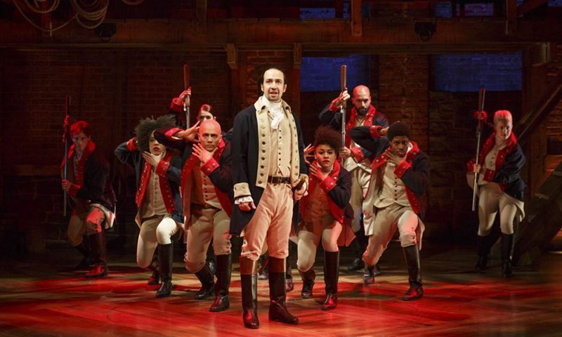 Lin-Manuel Miranda and the cast of Hamilton.