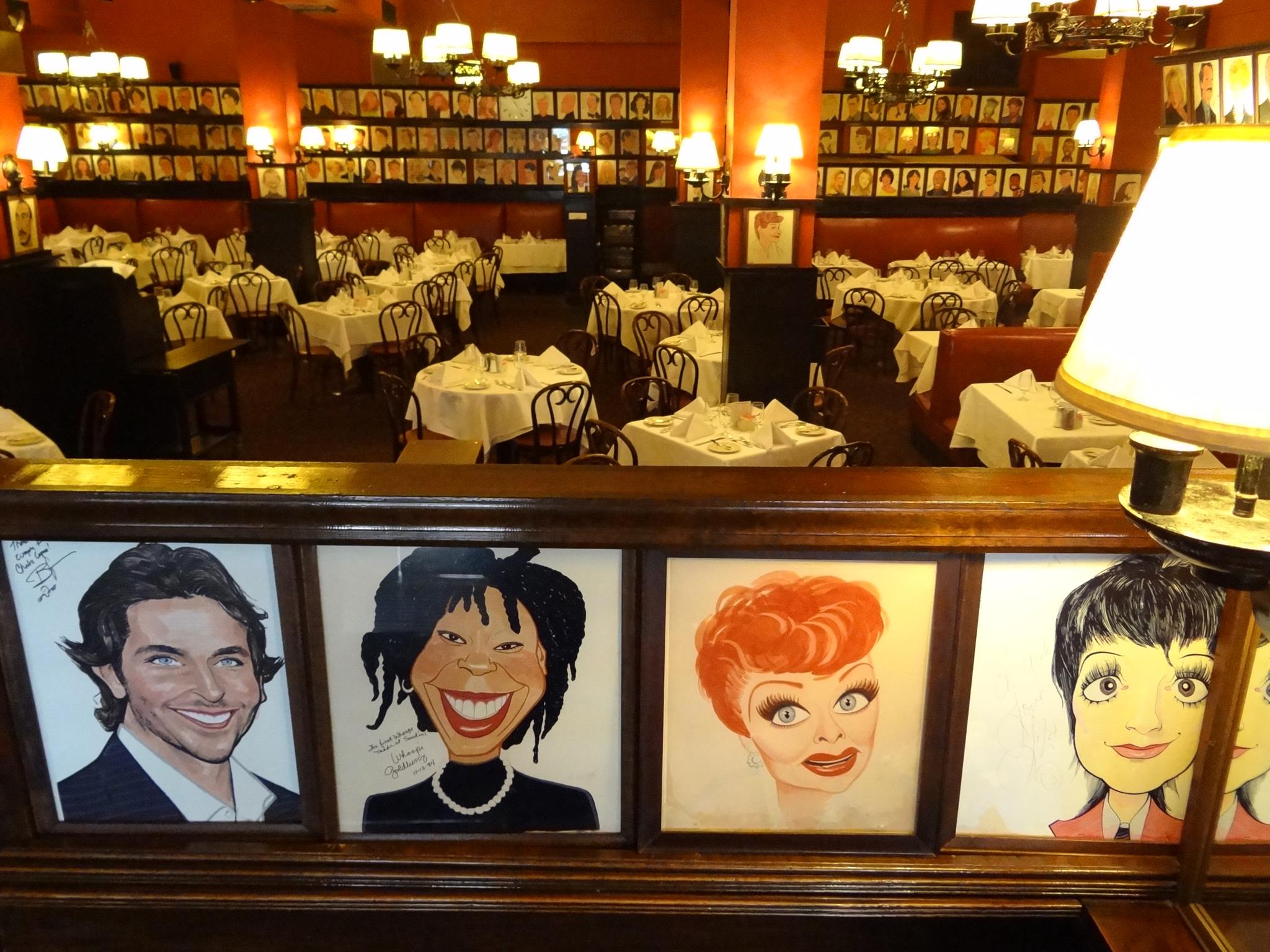 A few of the legendary caricatures in Sardi's.
