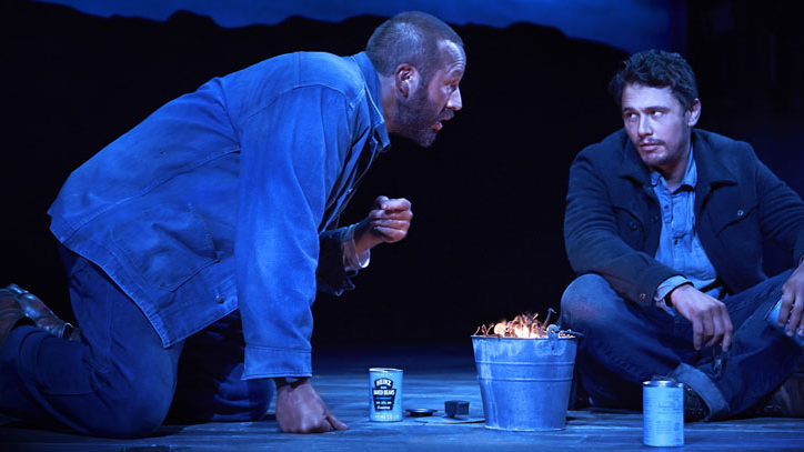 Chris O'Dowd and James Franco in Of Mice and Men on Broadway
