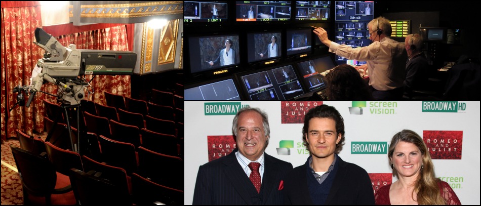 Orlando Bloom and the creators of Broadway HD on the red carpet