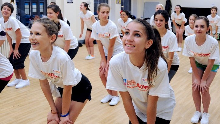 Students participating in Camp Broadway