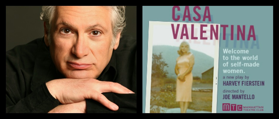 Harvey Fierstein's headshot and the poster for Casa Valentina on Broadway
