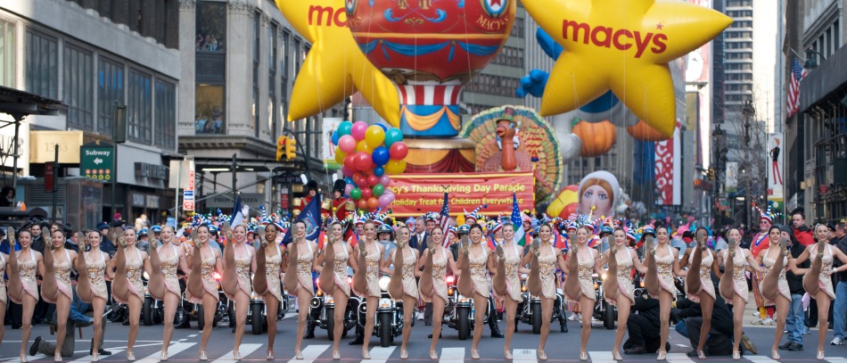 The Rockettes performing at the Macy's Thanksgiving Day Parade