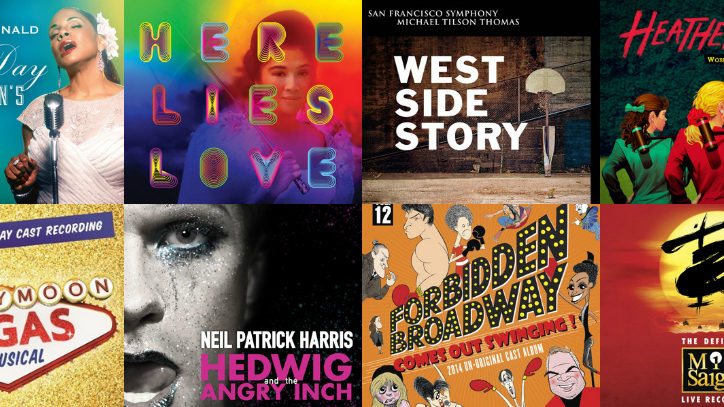 Cast album covers for Broadway musicals