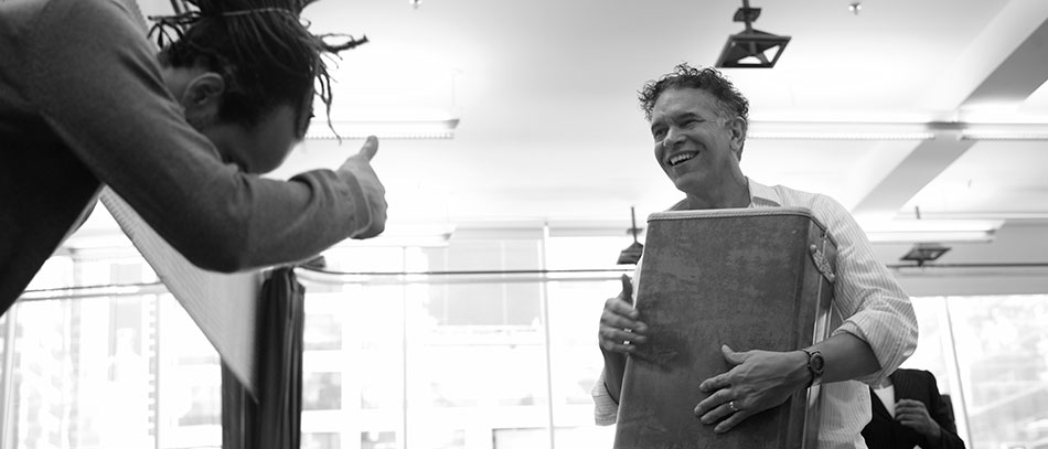 A photo of Brian Stokes Mitchell in rehearsal for Shuffle Along on Broadway