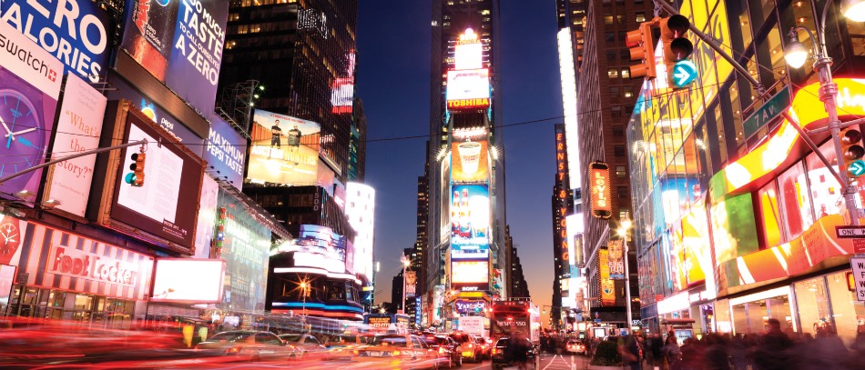 Times Square at sunset