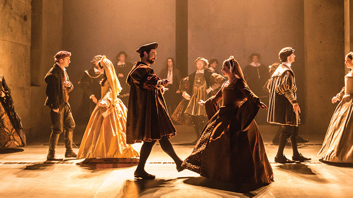 A production photo from the Broadway production of Wolf Hall