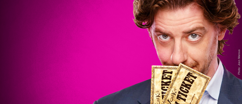 Christian Borle holds two golden tickets for the Broadway production of Charlie and the Chocolate Factory