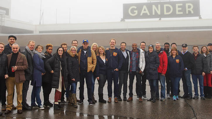 The Broadway company of Come From Away in Gander