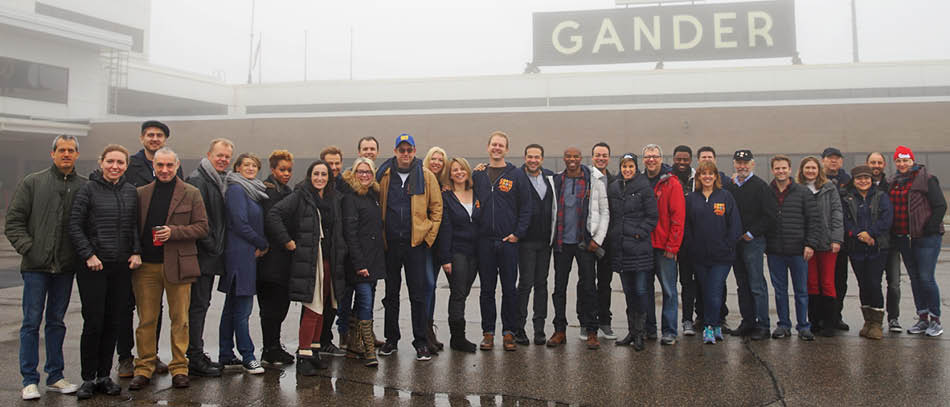 The Broadway company of Come From Away in Gander