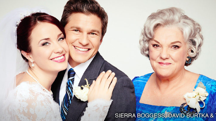 Sierra Boggess, David Burtka, and Tyne Daly in It Shoulda Been You