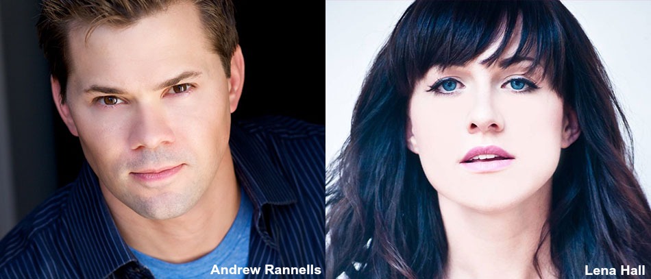 Headshots of Andrew Rannells and Lena Hall