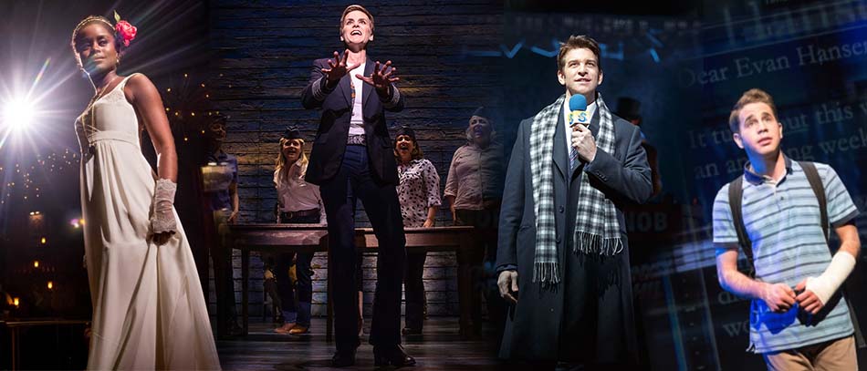 Production photos from The Great Comet, Come From Away, Groundhog Day, and Dear Evan Hansen