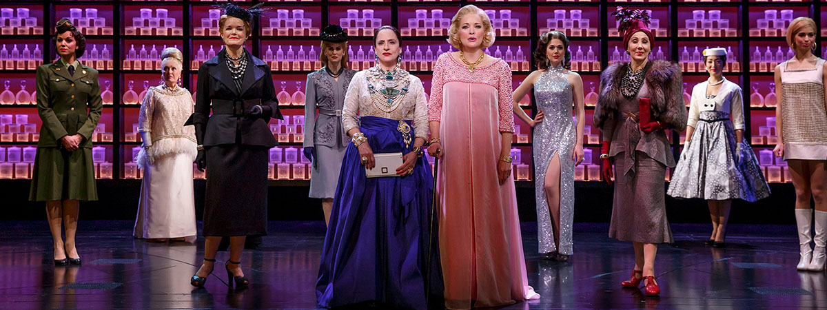 Patti LuPone, Christine Ebersole, and the company of the Broadway musical War Paint