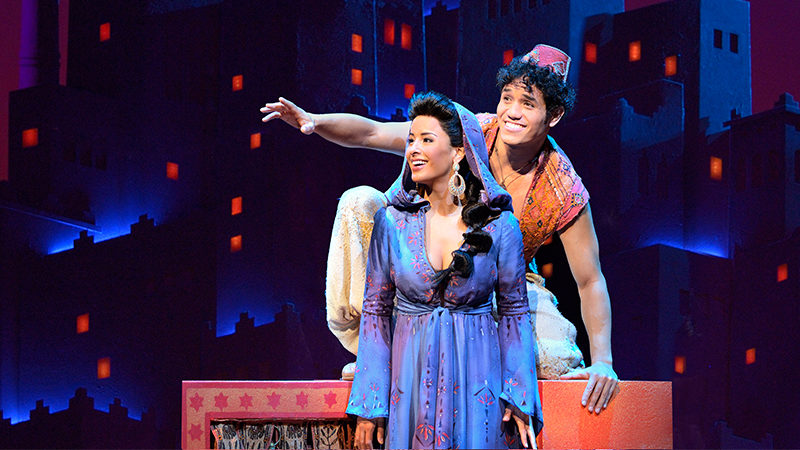 Adam Jacobs and Courtney Reed in the Broadway production of Disney's Aladdin