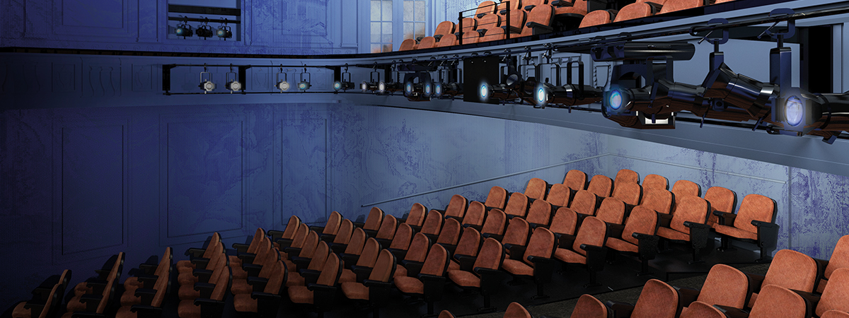 An interior rendering of Second Stage Theater's renovated Helen Hayes Theater