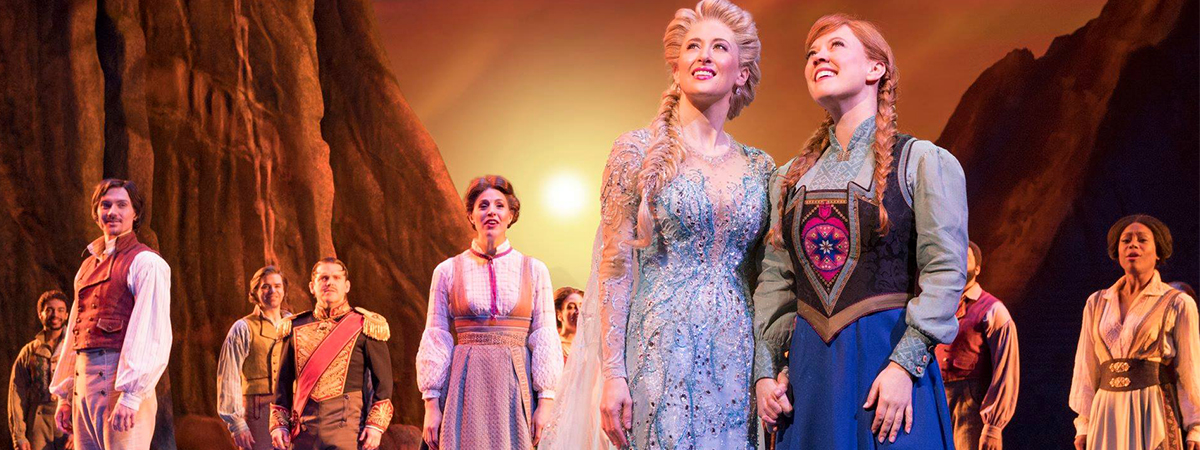The company of Frozen the Musical on Broadway