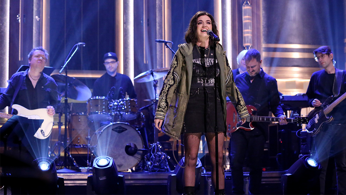 Barrett Wilbert Weed performs a song from Mean Girls the Broadway Musical on Jimmy Fallon's the Tonight Show