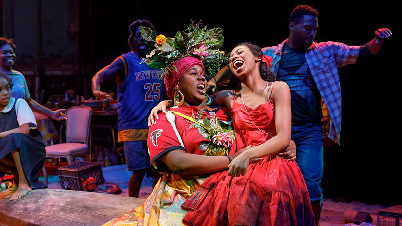 Alex Newell and Hailey Kilgore in Once On This Island