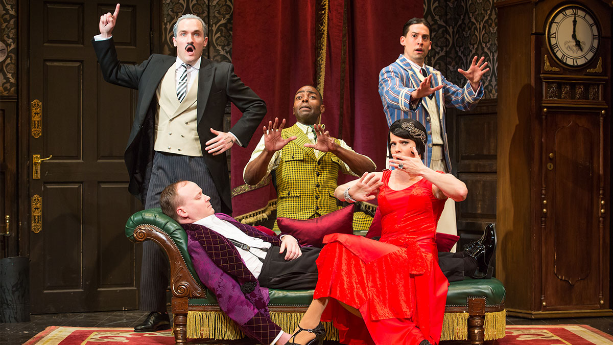 The company of the Broadway play The Play That Goes Wrong