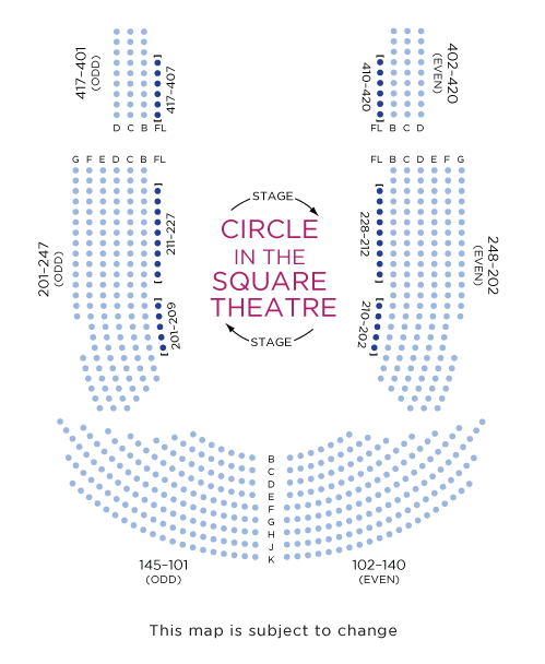 Circle in the Square Theatre Seating Chart