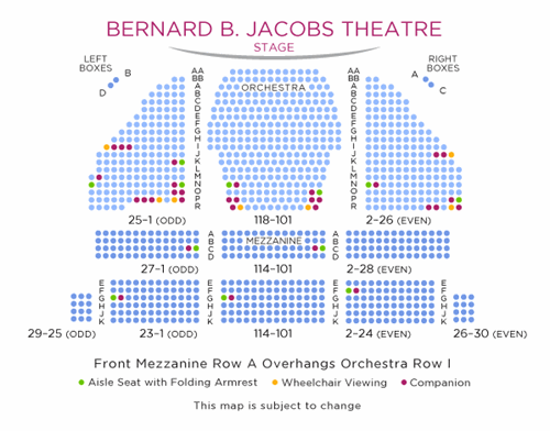Bernard B. Jacobs Theatre Seating Chart