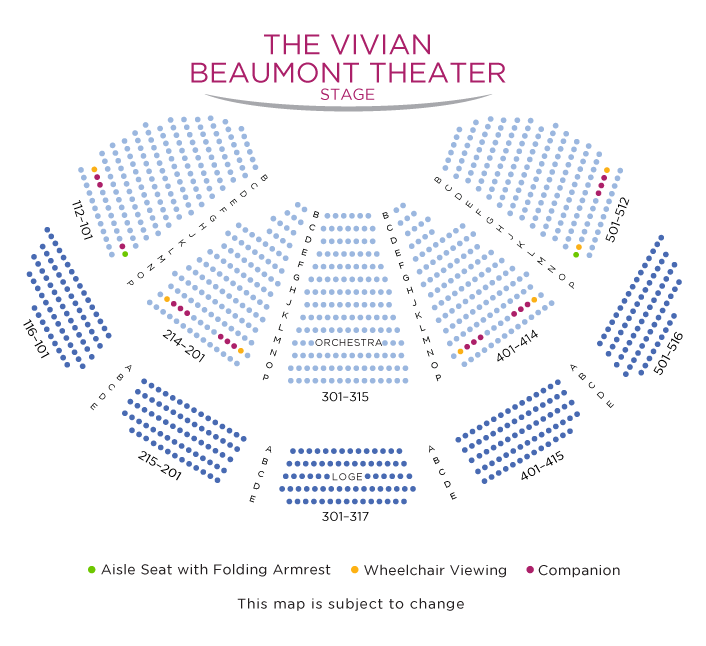 Vivian Beaumont Theater Seating Chart