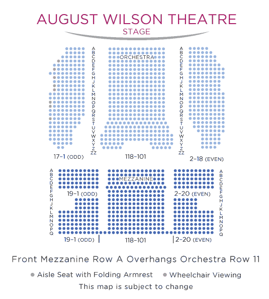 August Wilson Theatre Seating Chart