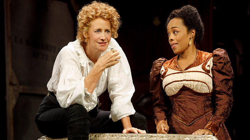 Janet McTeer and Brittany Bradford in <i>Bernhardt/Hamlet</i>. Photo by Joan Marcus.