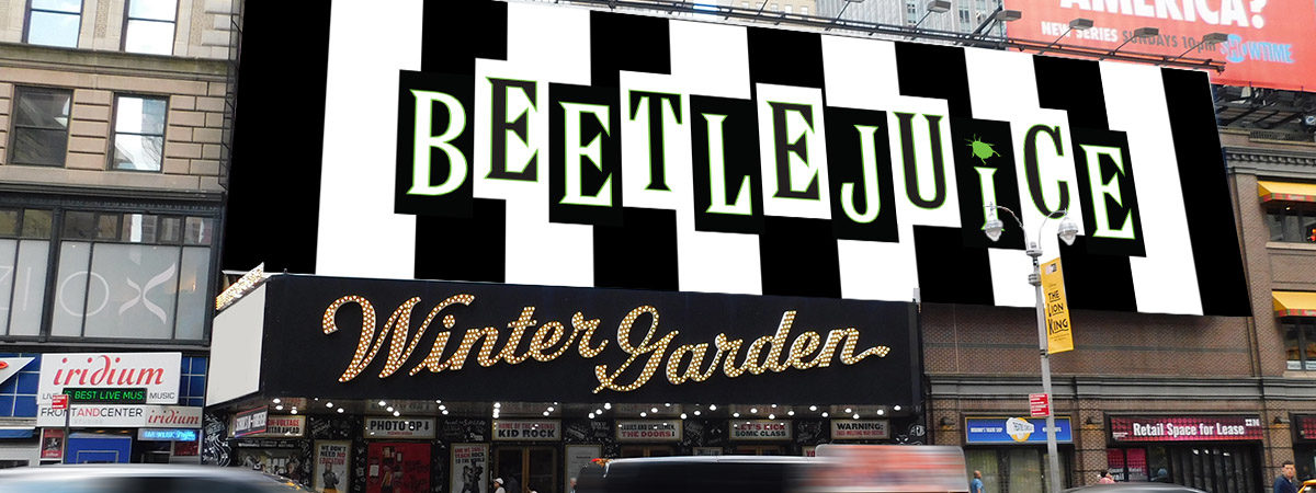 Beetlejuice will play Broadway's Winter Garden Theatre in Spring 2019