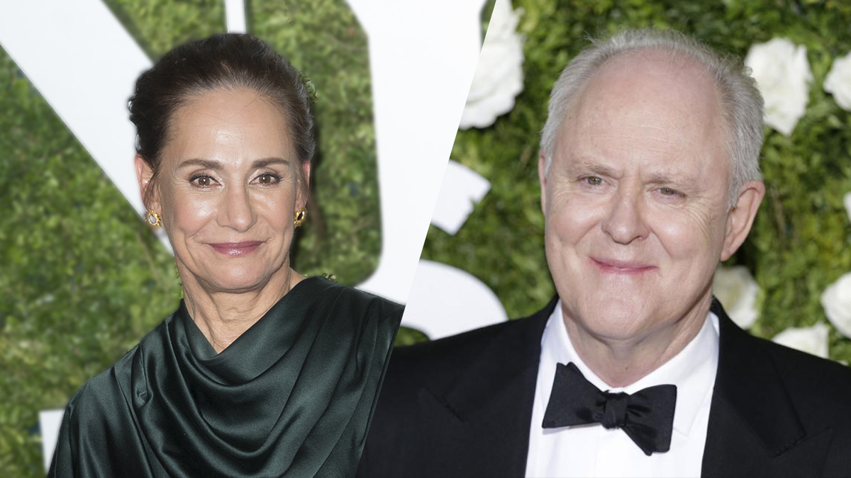 Laurie Metcalf and John Lithgow at the Tony award red carpet.
