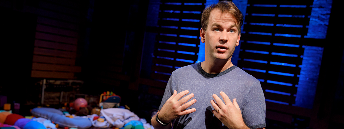 Mike Birbiglia in the off-Broadway production of The New One
