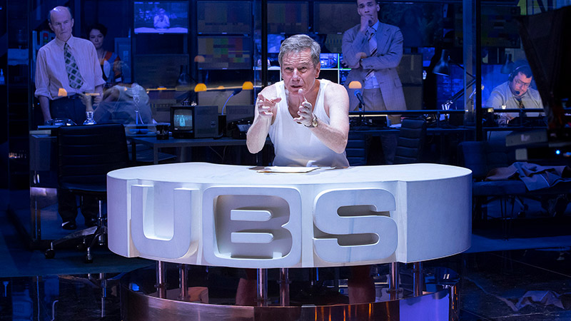 Bryan Cranston and the cast in <i>Network</i>. Photo by Jan Versweyveld.