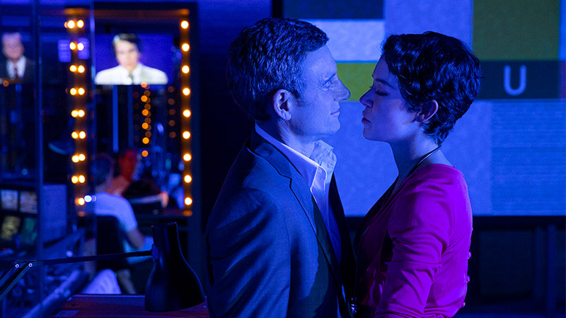 Tony Goldwyn and Tatiana Maslany in <i>Network</i>. Photo by Jan Versweyveld.