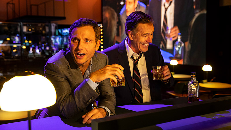 Tony Goldwyn and Bryan Cranston in <i>Network</i>. Photo by Jan Versweyveld.