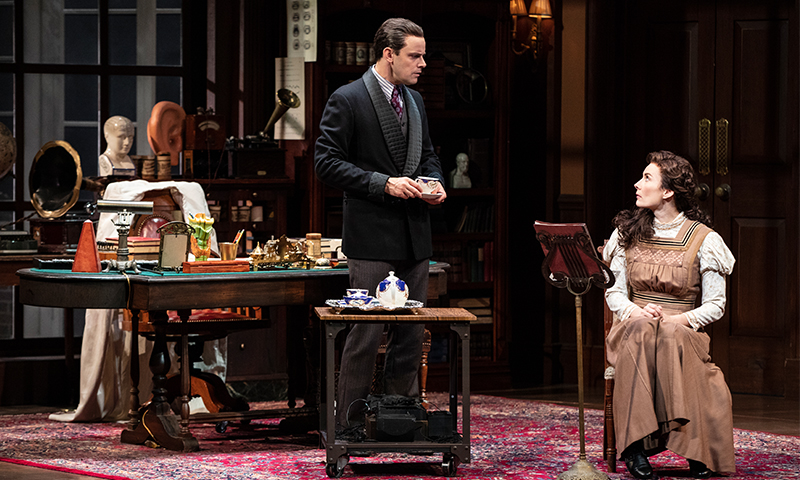 Harry Hadden-Paton and Laura Benanti in <i>My Fair Lady</i>. Photo by Joan Marcus.