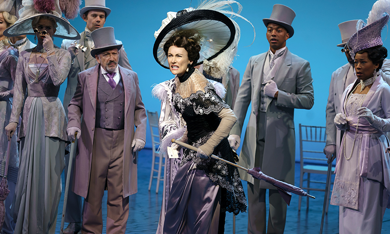 Laura Benanti, Christian Dante White, and Allan Corduner in <i>My Fair Lady</i>. Photo by Joan Marcus.