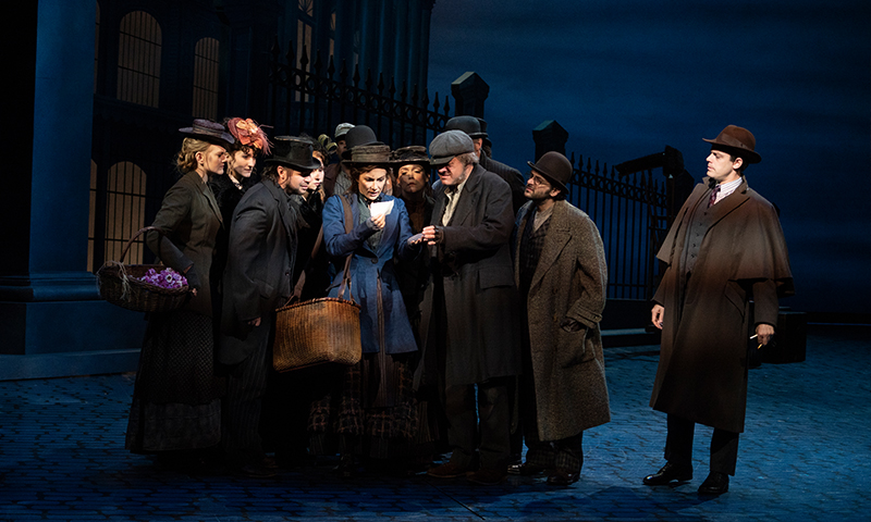 Laura Benanti, Harry Hadden-Paton and the company in <i>My Fair Lady</i>. Photo by Joan Marcus.