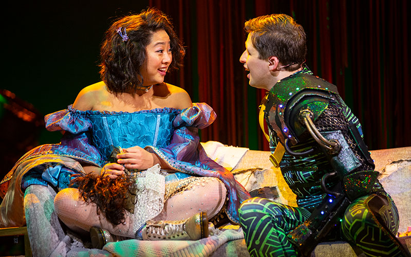 Stephanie Hsu and Will Roland in <i>Be More Chill</i>. Photo by Maria Baranova.