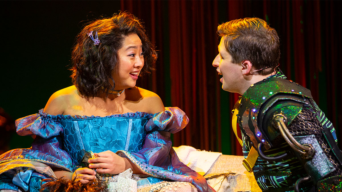 Stephanie Hsu and Will Roland in Be More Chill. Photo by Maria Baranova.
