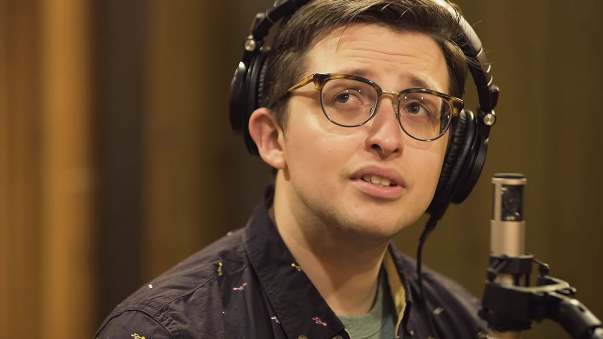 Will Roland performing "Loser Geek Whatever" in the recording studio for Be More Chill