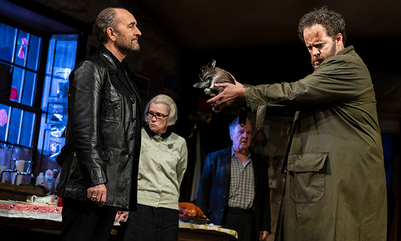 Ralph Brown, Ann McDonough, Fred Applegate and Shuler Hensley in <i>The Ferryman</i>. Photo by Joan Marcus.
