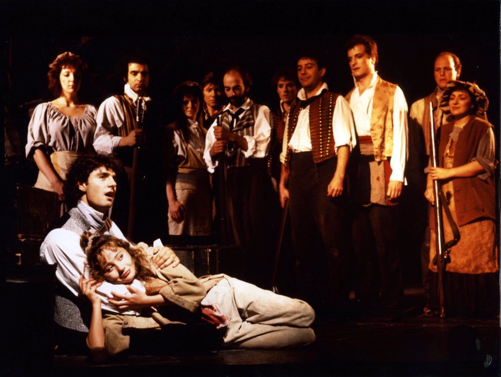 The original Broadway cast of Les Miserables on Broadway.