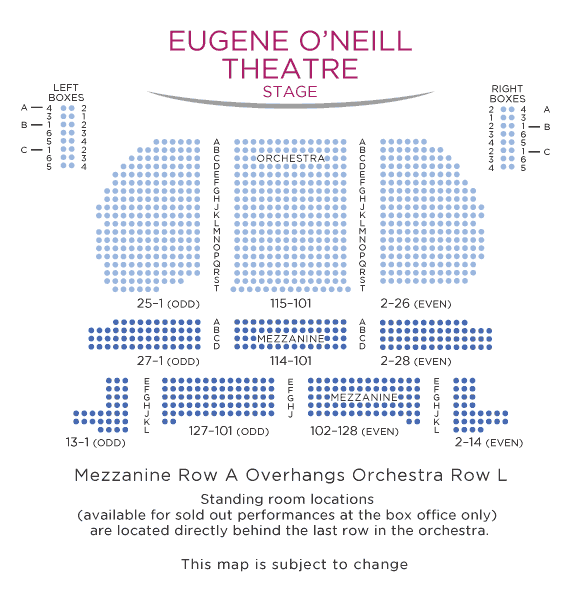 Eugene O"Neill Theatre Seating Chart