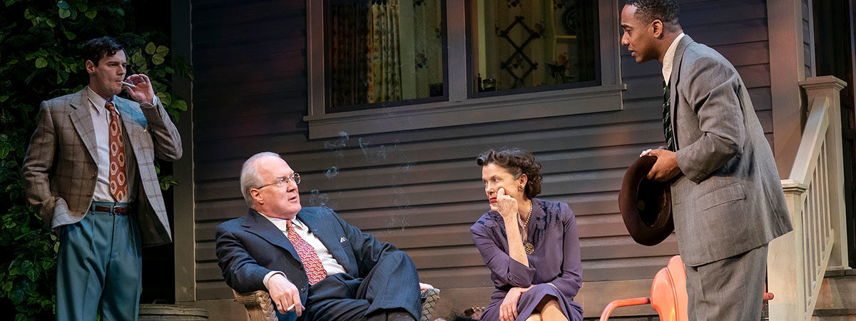 Benjamin Walker, Tracy Letts, Annette Bening, and Hampton Fluker in All My Sons. Photo by Joan Marcus.