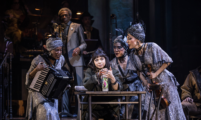 Eva Noblezada and the Broadway cast of <i>Hadestown</i>. Photo by Matthew Murphy.