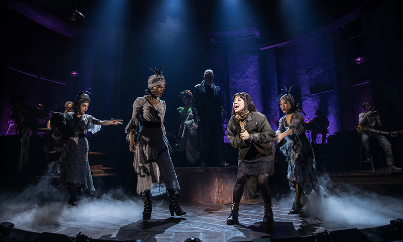 Eva Noblezada and the Broadway cast of <i>Hadestown</i>. Photo by Matthew Murphy.