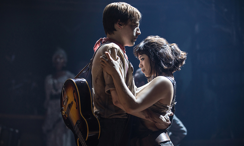 Reeve Carney and Eva Noblezada in <i>Hadestown</i>. Photo by Matthew Murphy.