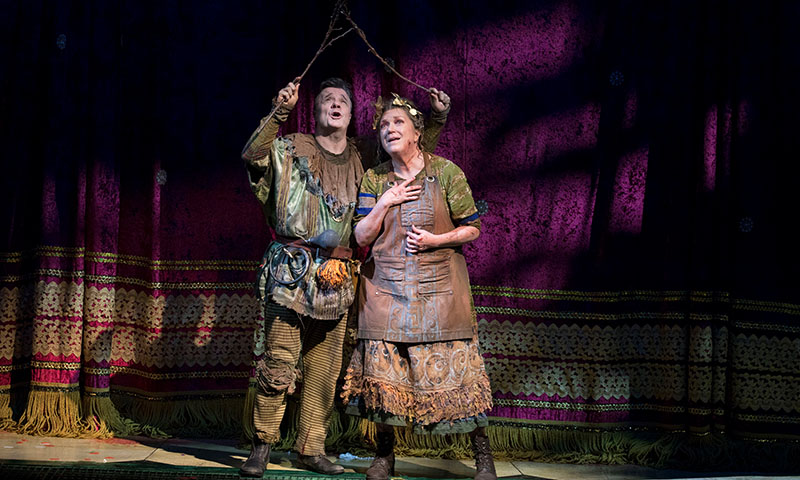 Nathan Lane and Kristine Nielsen in <i>Gary</i>. Photo by Julieta Cervantes.
